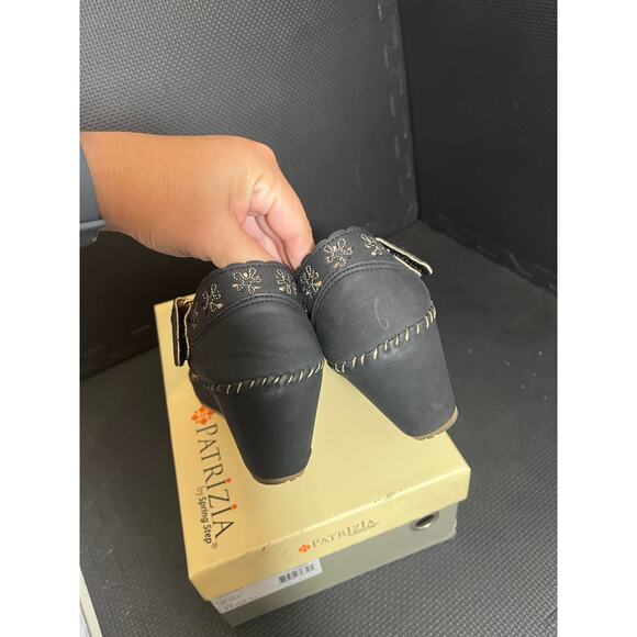 Patrizia Gennina Wedge Sandal Black Shoes Size 35 US 5 Spring Step Comfort Shoe - Picture 6 of 8